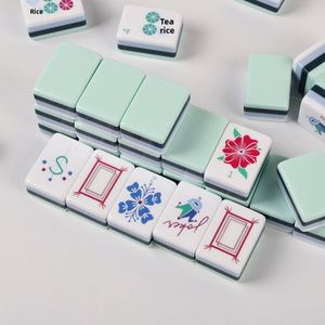 Fichas de Mahjong Americano de Plástico, Hechas a Mano, de Cuatro Capas, con Combinación de Colores, para Entretenimiento y Ocio en Casa o de Viaje - Product Image 4