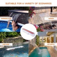Vente Flash : Cascade Murale Commerciale en Plastique pour Piscine avec Lame de Déversement et Rideau d'Eau, Éclairage LED RGB, Étanchéité IP68