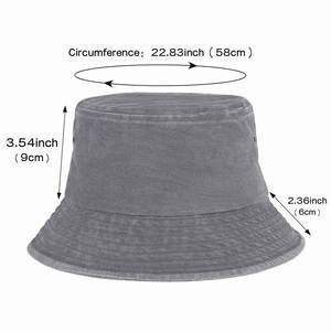 Wholesale Multiple Classical Color Unisex Bucket <b>Hat</b> 100% Cotton Washed Denim Vintage Sun Bucket <b>Hats</b> - Product Image 3