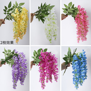 Arbre doré artificiel, vigne de glycine géante, longues branches, fleurs en soie, décoration suspendue pour mariage - Product Image 5
