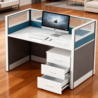 Bureau de travail commercial moderne avec panneau de séparation Mobilier de bureau bleu de haute qualité pour les entreprises
