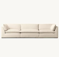 Canapé modulaire RH en 3 pièces en forme de L avec tissu en microfibre et rembourrage en éponge, design postmoderne pour salon