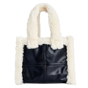 Bolsos de mano de piel peluda de invierno <span class=keywords><strong>Bolso</strong></span> de mano de Sherpa de peluche pequeño de lana suave de felpa para damas - Product Image 3