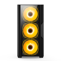 Caja de Ordenador para Juegos Micro ATX de Torre Media Negra con Logotipo Personalizado de Fábrica, Panel Frontal de Vidrio Templado, Chasis de PC de Escritorio