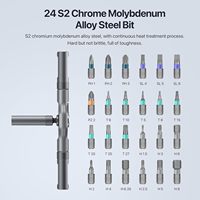 Nouveau Kit d'outils de précision DIY 2026 avec mini tournevis à cliquet magnétique 24-en-1, poignée en plastique chromé, amovible et auto-assemblable, OEM