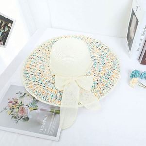 Chapeau de paille pour femme, chapeau de soleil d'été, mode, protection solaire, large bord, protection UV, pliable, chapeau de plage - Product Image 2