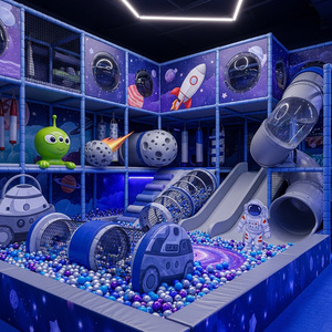 Équipement de terrain de jeux intérieur commercial pour enfants, installations d'amusement personnalisées combinées à une piscine à balles, sur le thème de l'espace - Product Image 4