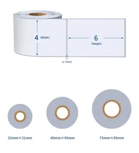 Impermeável Alta Qualidade Permanente Papel Adesivo Em Branco 4x6 polegada Direto Etiqueta Térmica Rolls