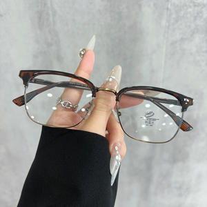 31273 Lunettes demi-cerclées unisexes à monture extra large, verres PC anti-lumière bleue pour grands visages - Product Image 4