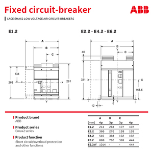 Interruptor Automático Industrial A-BB E2.2h 690V 4000A 50-60Hz 75kA/100kA/150kA PR121 P-LSI WMP 3P Li Fujian China - Product Image 2