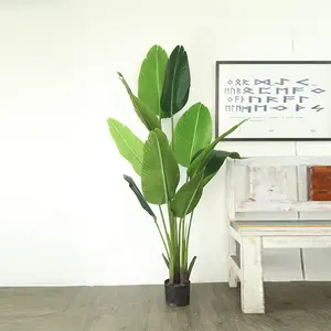 Grand arbre d'intérieur, artificiel, banane, 1 pièce, pour décoration, oiseau du désert, plante de voyage, plastique