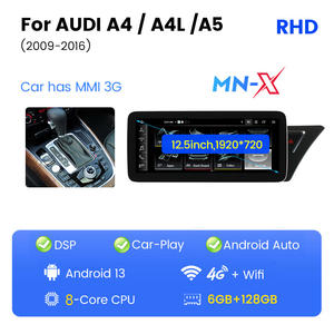Reproductor de <span class=keywords><strong>Radio</strong></span> para Auto MEKEDE MNX <span class=keywords><strong>Android</strong></span> con Pantalla Táctil, Cámara Panorámica de 360°, <span class=keywords><strong>6</strong></span> 128G para Audi A4 2009-2016 1920*720 - Product Image 3