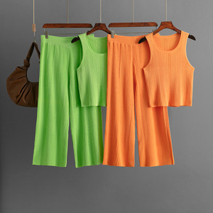 Camisole Fashion Suit Summer New Inner <strong>Wear</strong> Women's Sleeveless Top Knitted Two-Piece - Product Image 2