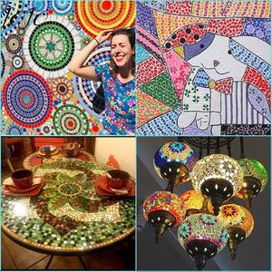 Kit de mosaïque en verre coloré, artisanat, pièces détachées, forme carrée, décorations pour la maison, assiettes, cadres, pots de fleurs, Chine - Product Image 2