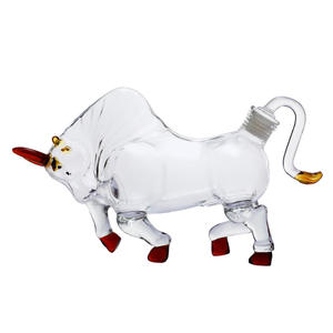 ขวดแก้วบอโรซิลิเกตขนาด750มล. หรูหราไม่เหมือนใครส้นสูงรูปวัวสิงโตเมาส์รถทรงสี่เหลี่ยมสำหรับไวน์แดงของ Bourbon - Product Image 6