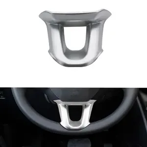 Cubierta de volante de coche, embellecedora pegatina, Logo, insignia, cromada, para Peugeot 2008, 208, 2014-2018, accesorios para coche