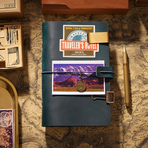 A6 Echt Koeienhuid Lederen Losbladige Notitieboekje 100 Vellen Retro-Stijl Europees Gedrukt Interieur Handgemaakt Kantoor Bedrijfsdagboek - Product Image 6