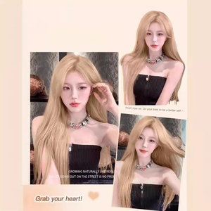 Couvre-chef complet naturel de qualité supérieure cheveux longs et raides cheveux longs perruque dorée pour l'exportation - Product Image 5