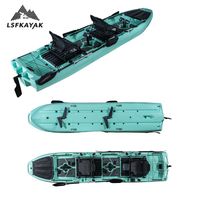 Kayak de Pesca Modular LSF de 4.45m para 2 Personas con Función de Deriva, Construcción Estable y Duradera de HDPE para Uso en el Mar y al Aire Libre