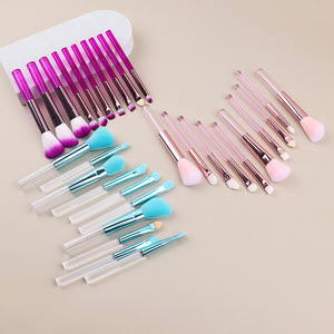 Travel 10-Piece Mini Makeup Brush Set Synthetic Fiber Colorful Plastic Handle Compact Full Face Beauty Kit - Product Image 2