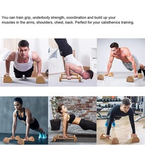CZFIT Pushup Stands Wooden Push up <b>Bars</b> Gym Gear Equipment with Anti-Slid <b>Mat</b> Workout Solid Exercise Women Men Portable Fitness - Product Image 4