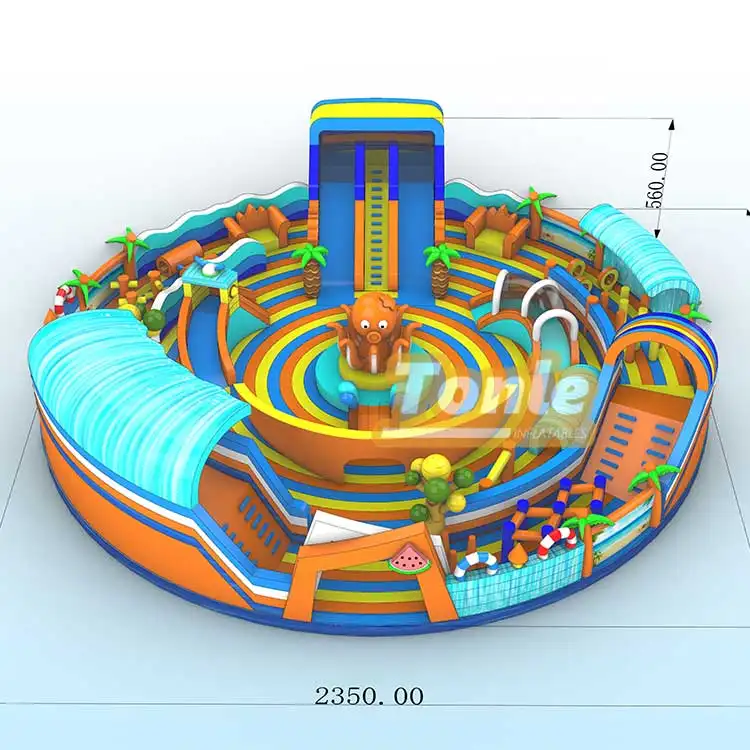 Nuevo diseño comercial mar mundo parque temático inflable Parque circular para la venta