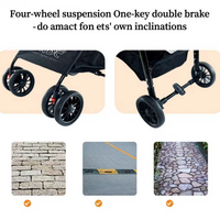Poussette pour chien à 4 roues, grande poussette détachable pour animaux de compagnie, poussette pliable pour chien et chat, poussette portable pour animaux de compagnie pour les voyages