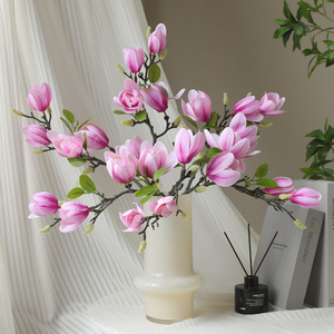 Fleur artificielle de style moderne de haute qualité, branche courte, <span class=keywords><strong>magnolia</strong></span> <span class=keywords><strong>Yulan</strong></span> 3D à 5 têtes, longue durée, pour la fête des Mères et les remises de diplômes - Product Image 2