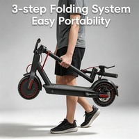 Trottinette électrique pliable pour adultes, moteur sans balais 650W, batterie 36V 10Ah, 25 km/h, kit d'éclairage nocturne complet