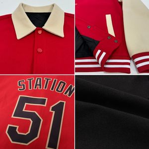 เสื้อแจ็คเก็ตวาร์ซิตี้แบบสั่งทำสำหรับผู้ชาย สีม่วงดำ ติดกระดุมเต็มตัว สไตล์พรีปปี้ สำหรับใส่ในฤดูใบไม้ร่วง - Product Image 5