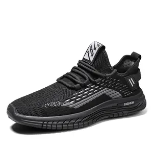 FLS021 New Walking Style Männliche weiße Schuhe Speed Knit Trainer Sneakers Race Herren Trainer Casual Black Running Schuhe