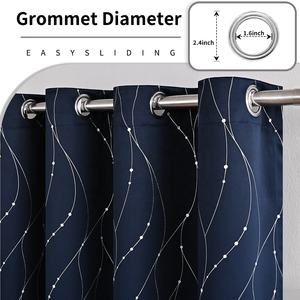 95% Blackout <strong>Curtains</strong> with Grommets, 5 Colors Wavy <strong>Line</strong> Pattern <strong>Thermal</strong> Insulated Room Darkening Window Drapes for Living Room - Product Image 6