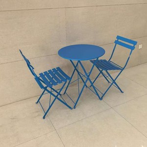 Wholesale Wrought Iron <strong>Bistro</strong> <strong>Set</strong> 3 Pieces Folding Outdoor Dining <strong>Set</strong> Weather Resistant Metal Garden Furniture for Cafe Hotel - Product Image 6