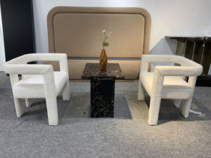 Nouveau design de chaise de salon de beauté blanc crème mobilier de salle à manger simple chaise de salle à manger moderne chaise de luxe boucle pour salle à manger - Product Image 4