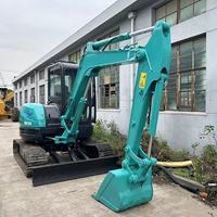 Excavatrice sur chenilles Kobelco d'occasion SK55, moteur Yanmar de haute qualité, pompe PLC - 5,5 tonnes de puissance de creusement élevée, modèle 2020, pelle rétractable