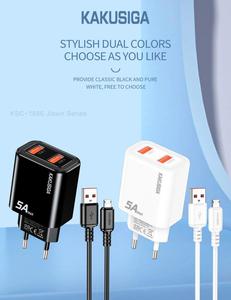 Kit de Cargador Personalizado de Doble Puerto Serie KSC-1656 <span class=keywords><strong>JIAXIN</strong></span> (Estándar Europeo) USB a Micro - Product Image 3