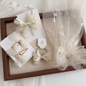 N9 nouvelle arrivée petit bébé filles tutu pince à cheveux enfant enfants solide beige couronne voile pour fête mariage accessoires - Product Image 3