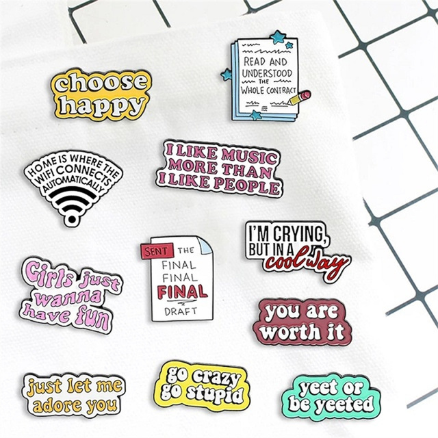 Popular Cute Carton Color Alphabet Customized Enamel Lapel Pin