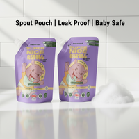 Pochette Doypack avec bouchon pour gel lavant pour bébé et savon moussant pour enfants 250 ml, sac de recharge anti-fuite, impression en héliogravure, respectueux de l'environnement
