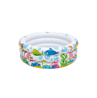 Pursuefree Ocean World 3-Ring Aufblasbarer Kinderpool Tragbares PVC Aufblasbares Spielpool Mehrzweck Wasser- und Sandspielzeug-Pool
