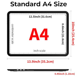 Tablette lumineuse LED rectangulaire A4 avec design étanche et gradation à 3 niveaux pour le dessin de tatouages - Product Image 3