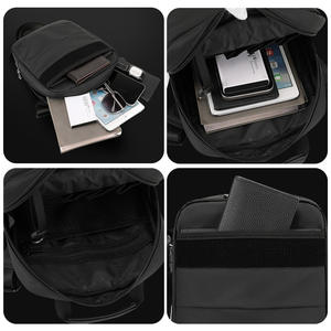 WePower Men's Messenger <b>Bag</b> Large Capacity <b>Waterproof</b> Nylon Business Travel Crossbody <b>Bag</b> Solid Color Black - Product Image 2