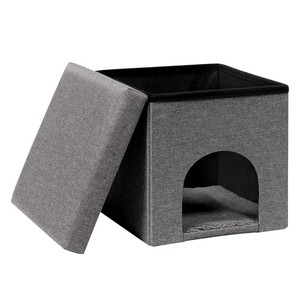 Bestseller Katzenzubehör-Anbieter Zusammenklappbares Atmungsaktives Katzentunnel-Bett 2 Würfelförmige Burg-Box Katzenhaus - Product Image 4