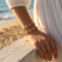 Pulsera de Acero Inoxidable con Dije de Estrella en Oro de 18K J&D, Cadena Ajustable con Circonita Blanca, Joyería Clásica, Minimalista, Moderna y Elegante, Regalo