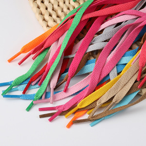 8mm White Polyester Casual Shoes Sneaker Laces with Colorful Flat Design Customizable Colors Plain Woven Shoe <strong>Strings</strong> - Product Image 3