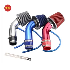 Filtro de aire reacondicionado Universal para coche de 76mm y 3 pulgadas, Kit de tubería de aluminio de alto flujo, frío, invierno, cabeza de hongo, cárter, filtro de tubería de admisión