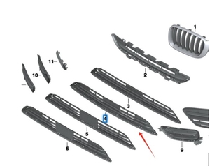 Rete paraurti anteriore OEM 51117338490 per <span class=keywords><strong>BMW</strong></span> <span class=keywords><strong>X4</strong></span> F26 - Product Image 2