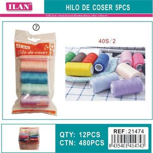 Filo da Cucito Ilan 5 Pezzi 40S/2 Confezione Colorata per Lavori Artigianali - Product Image 3