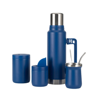 Ensemble cadeau WEVI personnalisé de thermos en acier inoxydable à isolation sous vide de 1200 ml pour boisson Yerba Mate avec poignée et infuseur à thé