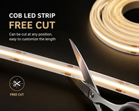 Bande LED COB haute densité à découpe libre 24V 528 puces/m CRI90, flexible et pliable pour la décoration résidentielle et commerciale